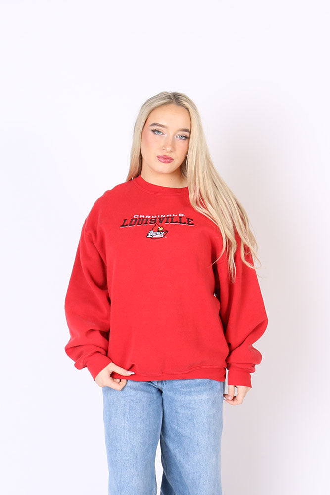 Louisville Crewneck Sweatshirt, Red