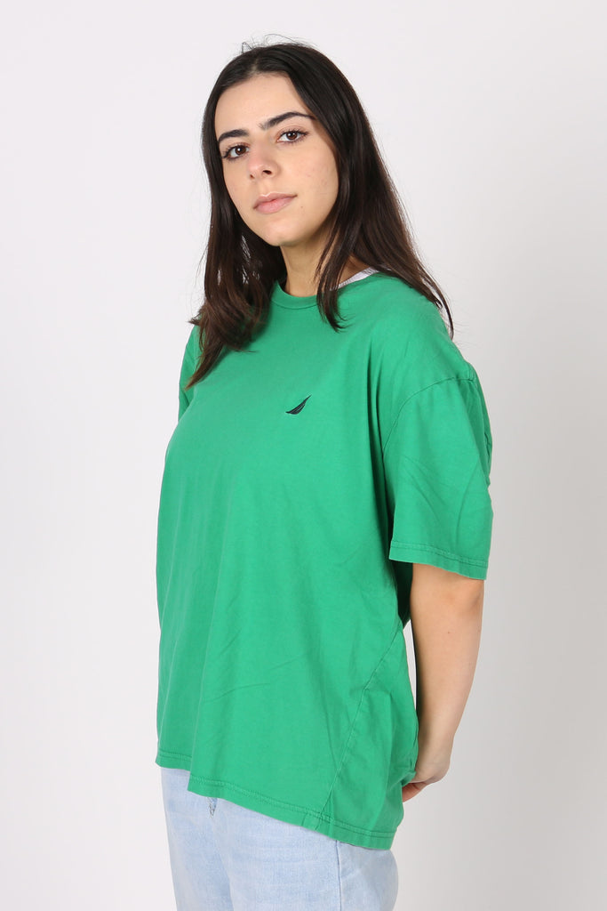 BRANDED Vintage Nautica Embroidered Logo Tee M