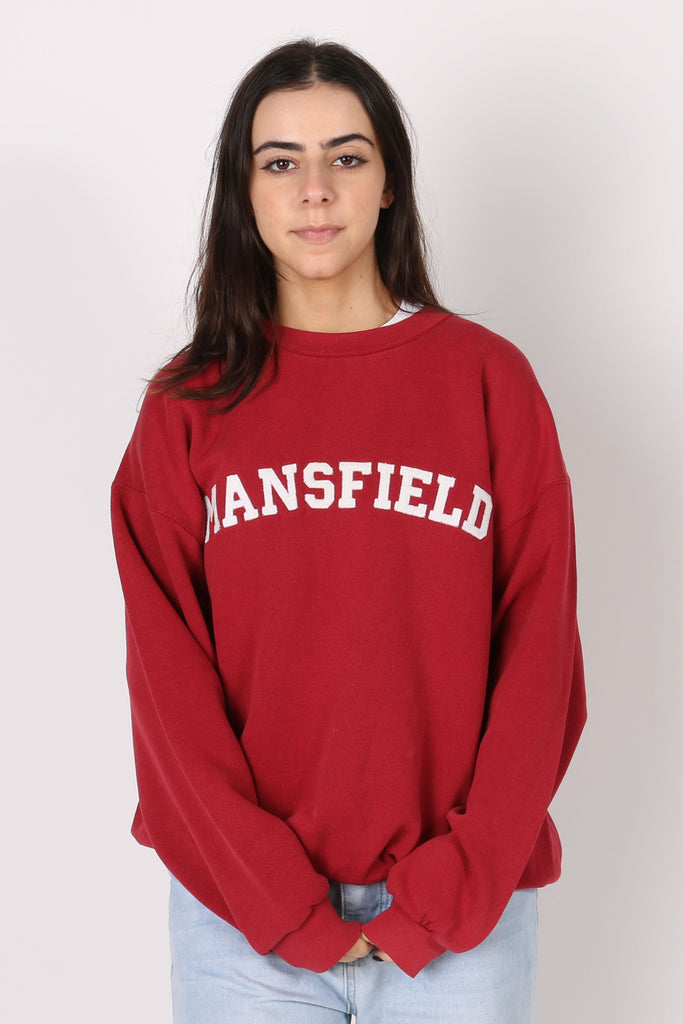 American University Vintage Mansfield University Crewneck L