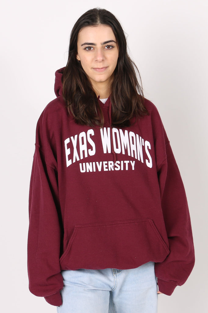 American University Vintage Texas Womans University Hoodie L