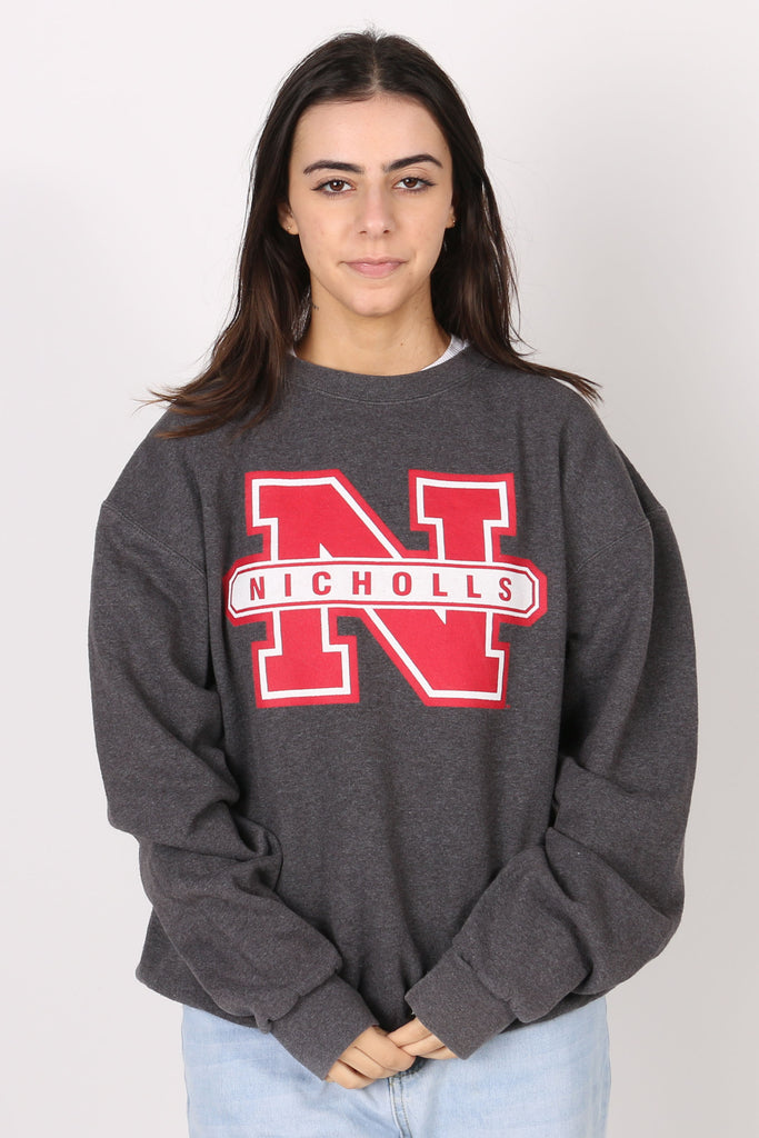 American University Vintage Nicholls College Crewneck M
